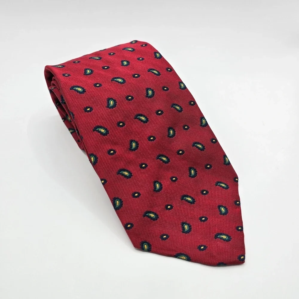 Vintage Polo Ralph Lauren Men's Tie Red Paisley 58.5